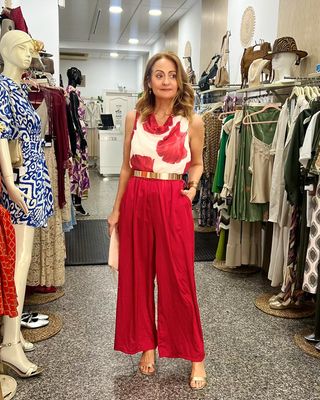 PANTALÓN SATEN rojo