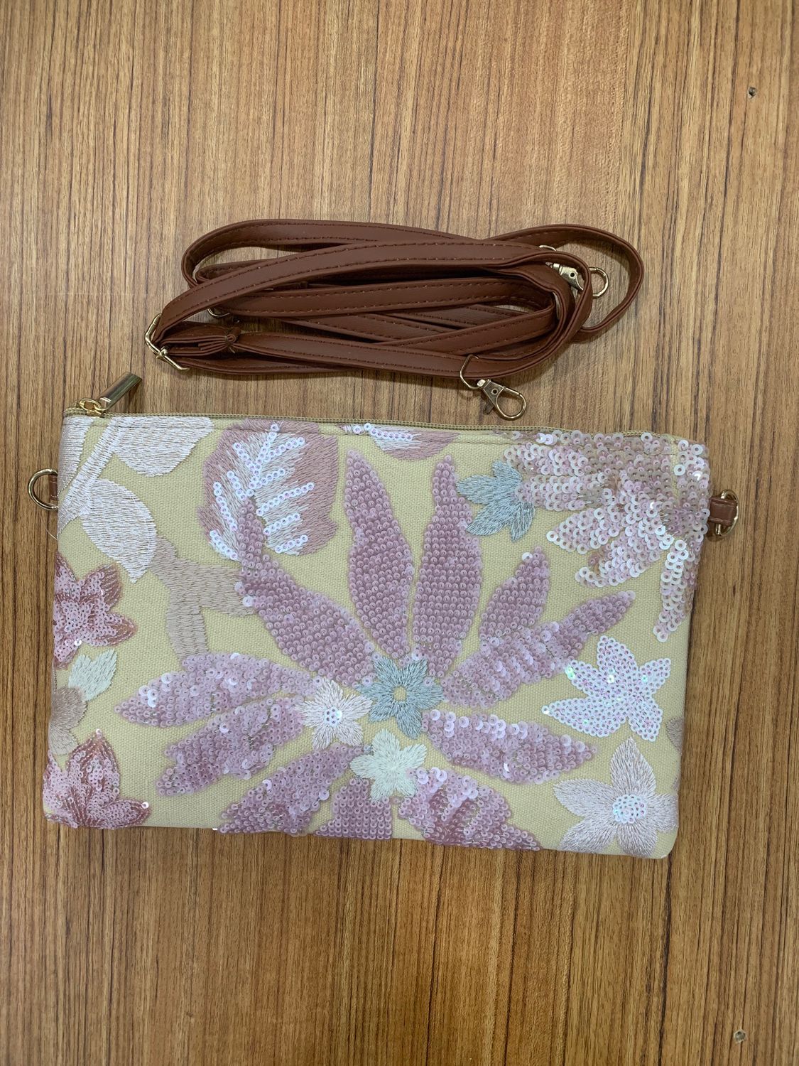 Bolso flores lila