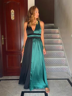 Vestido BICOLOR verde
