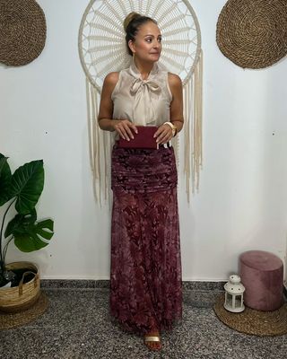 Falda ARON burdeos