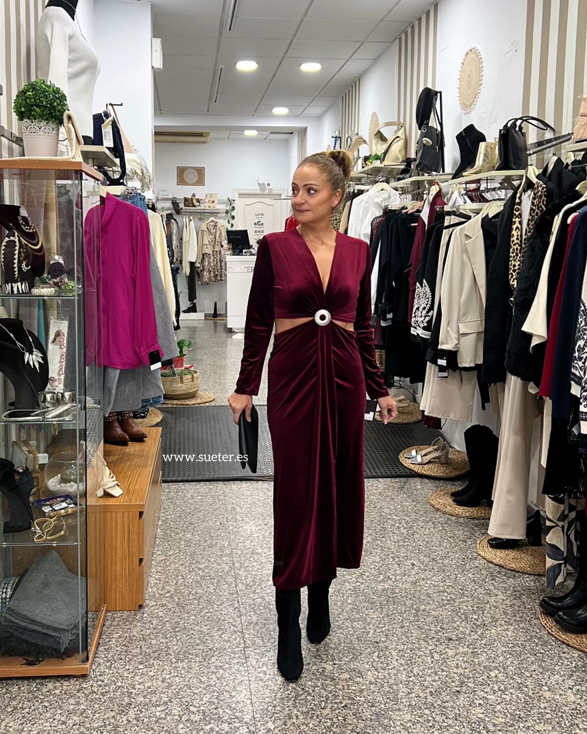 Vestido CLAUS burdeos Vestido CLAUS burdeos