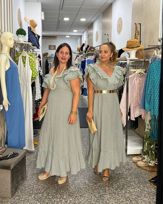 Vestido VICHY kaki