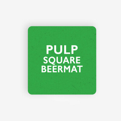 9.4cm • SQUARE • 610gsm PULP BEERMAT WITH ROUNDED CORNERS