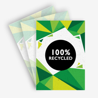 100% RECYCLED • FLYERS, POSTCARDS & FLAT LEAFLETS