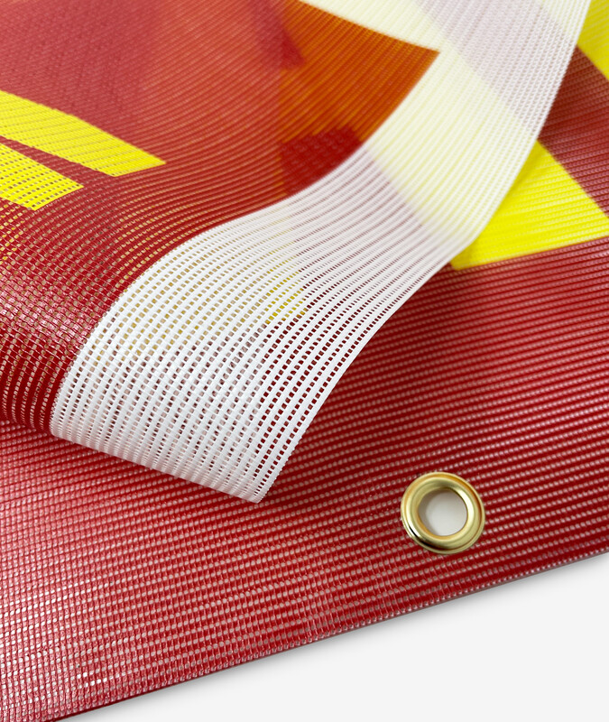 WATERPROOF MESH VINYL BANNERS • HEMMED & EYELETTED