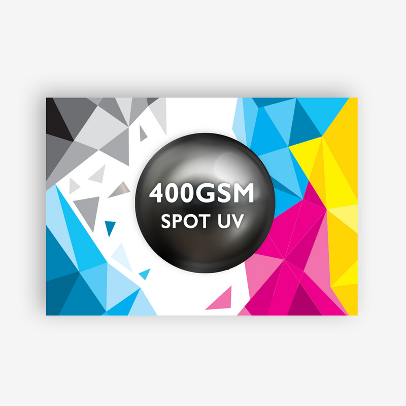 SPOT UV BUSINESS CARDS • 400gsm SILK • With Lamination & SPOT UV
