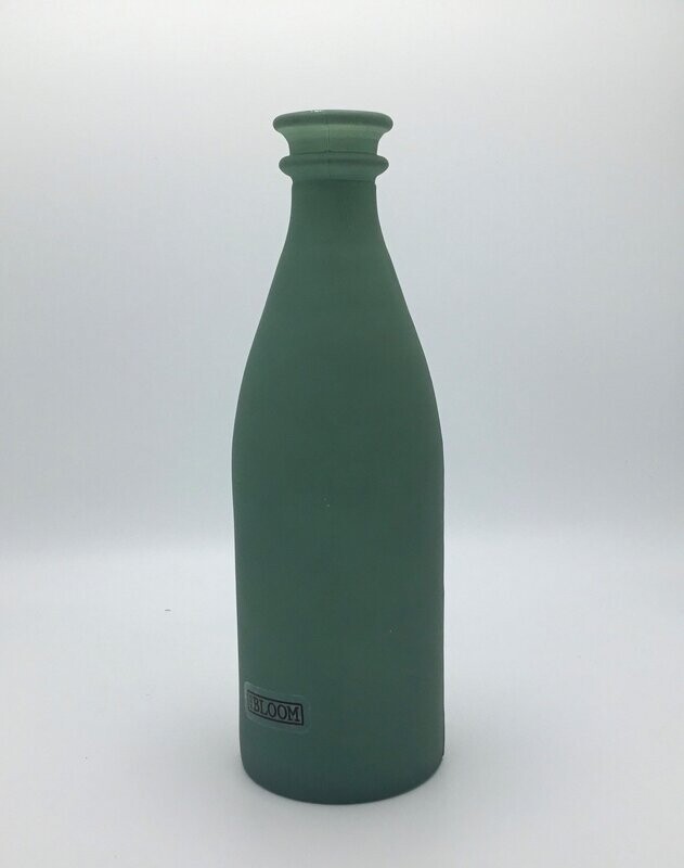 Fles vaas, kleur groen, hoogte ca. 17 cm