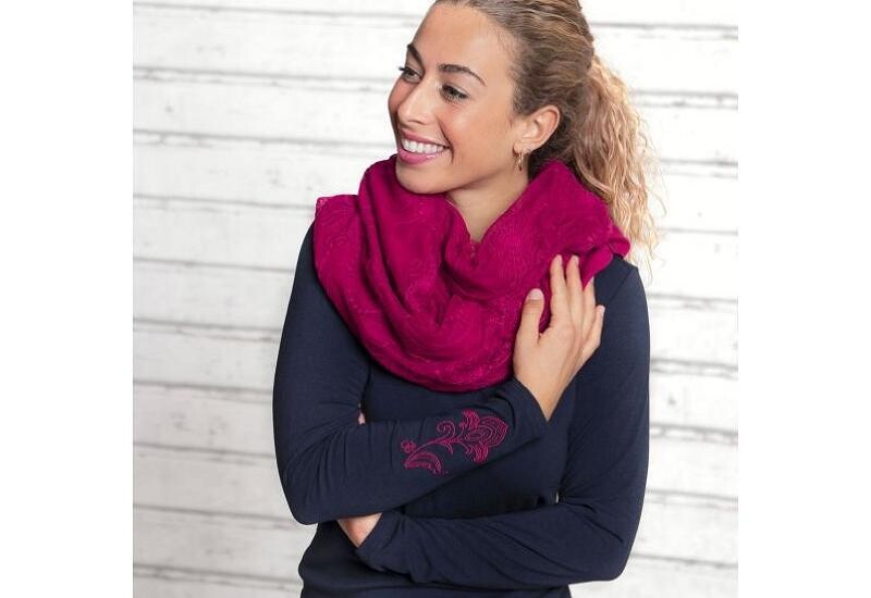Langarm-Shirt Chakra-Flower dunkelblau