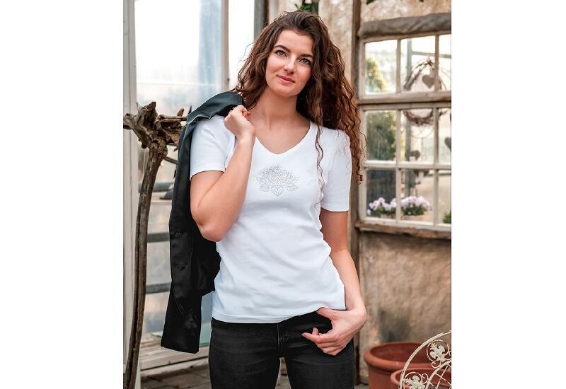 Shirt Lotus mit Raffärmel