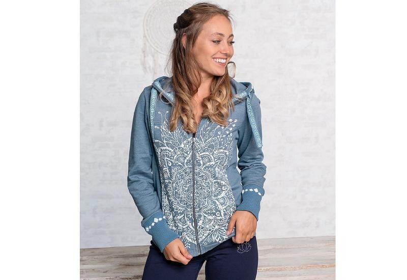 Sweatjacke Damen jeansblau