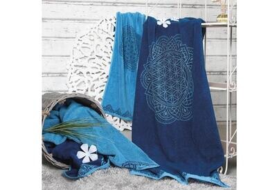 Frotteetücher Happy Flower of Life Ozeanblau/Azur