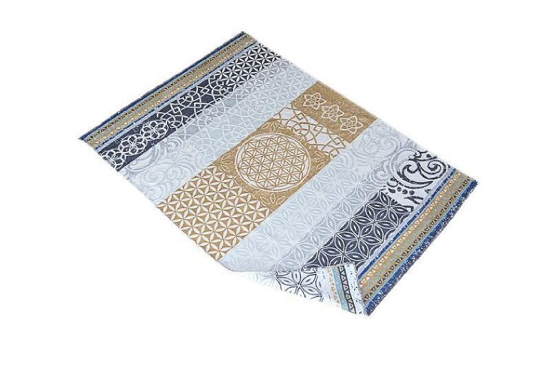 Plaid-Decke beige-grey-azur