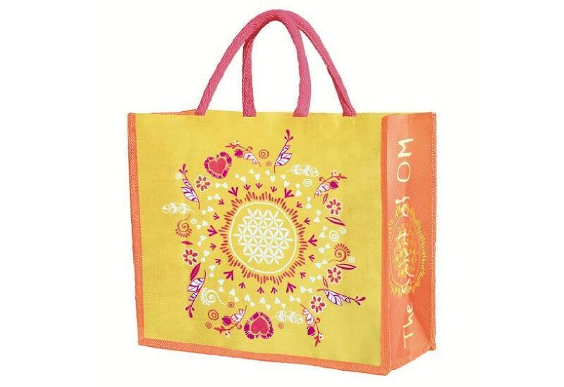 Jutetasche gelb-orange-pink