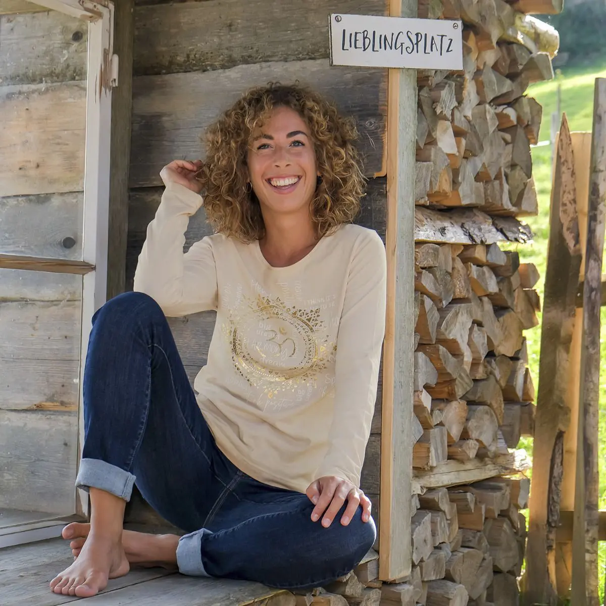 Langarm Shirt OM Mandala