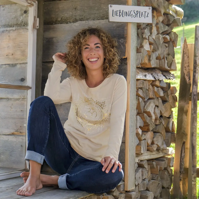 Langarm Shirt OM Mandala