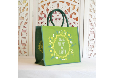 Jute-Tasche - Blume des Lebens - grün