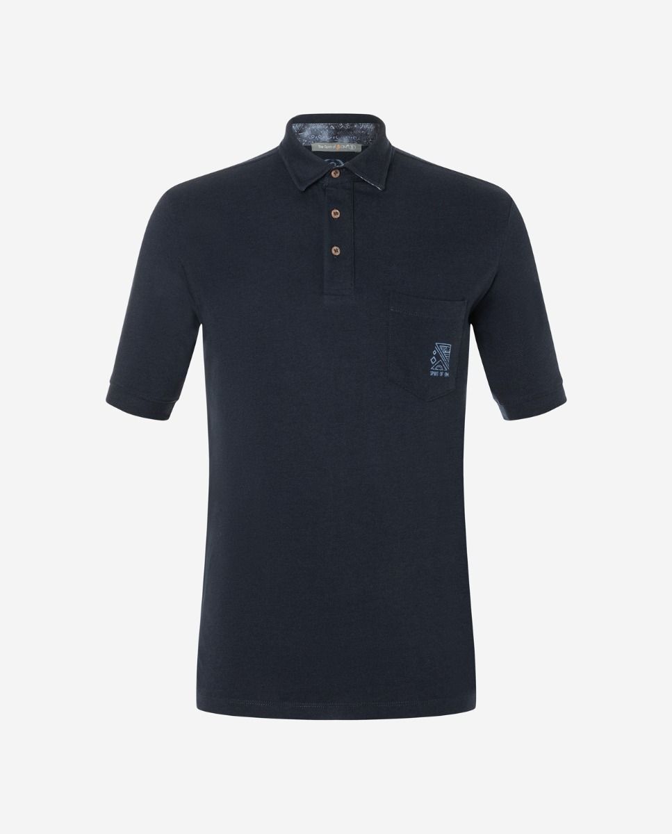 Polo-Shirt Bambus Piqué dunkelblau