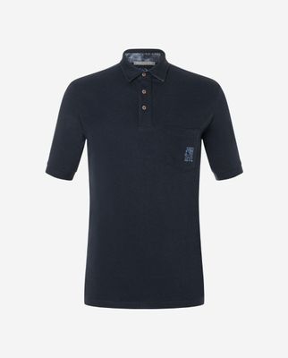 Polo-Shirt Bambus Piqué dunkelblau