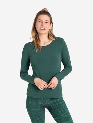 Langarm-Shirt Bambus Chakra-Flower smaragd