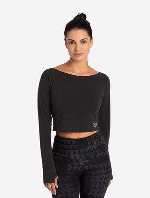 Longsleeve Crop Shirt schwarz