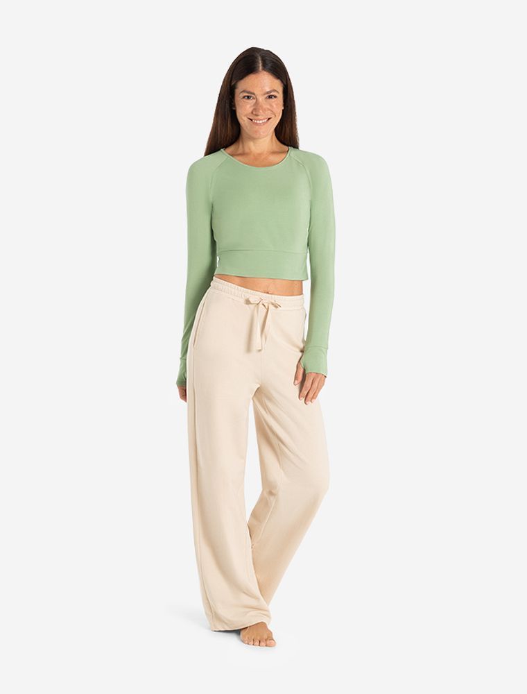 Crop Shirt langarm Jathara matcha