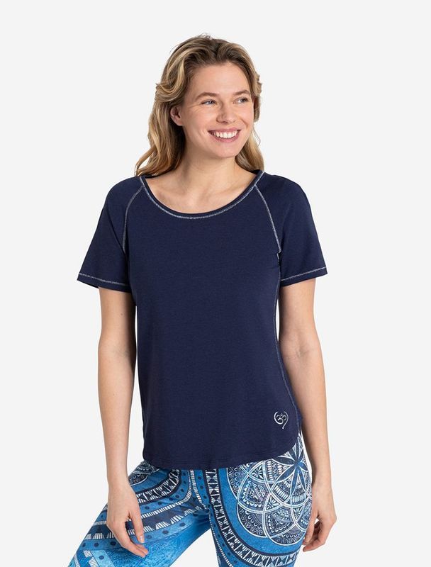 Shirt Raglan Bambus dunkelblau