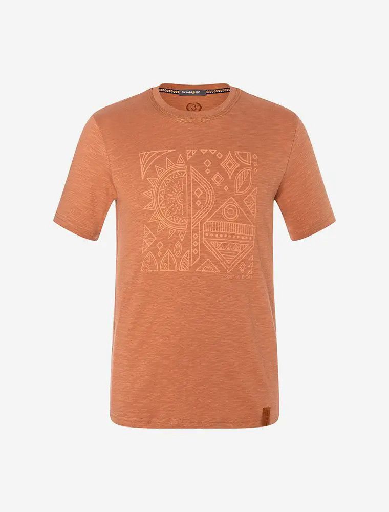 T-Shirt men Ethno orange-braun
