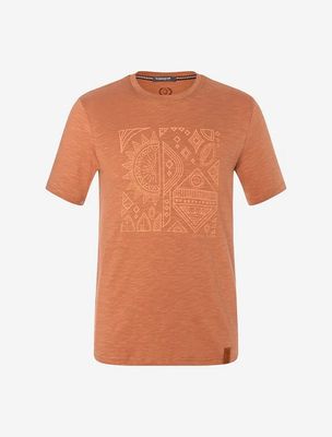 T-Shirt men Ethno orange-braun