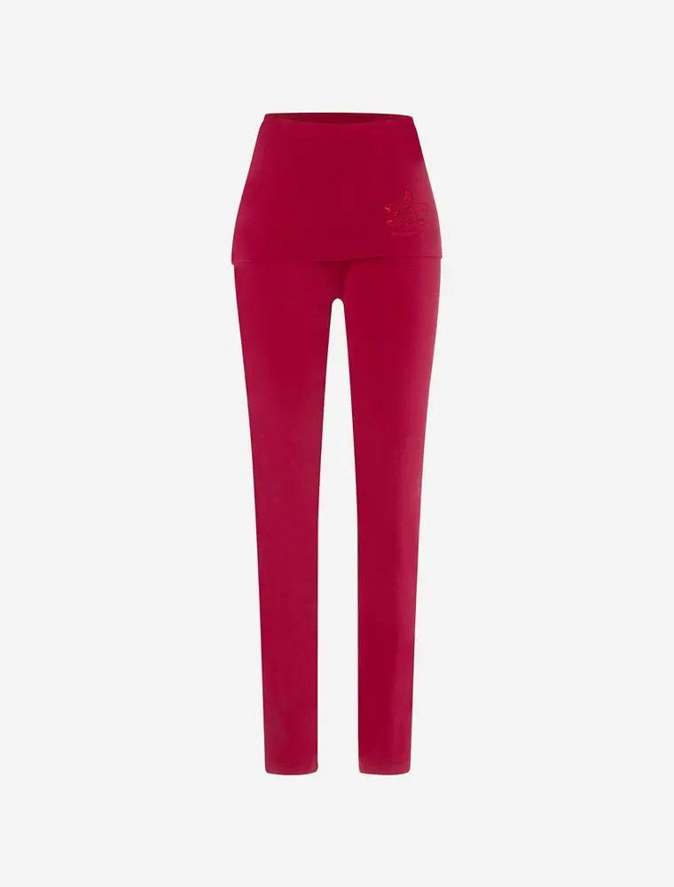 Yogahose mit Rockbund rosenrot