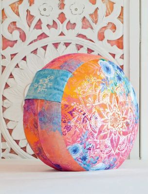 Meditationskissen rund pink/bunt