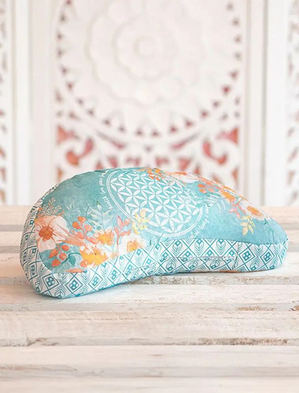 Meditationskissen Halbmond jade/orange