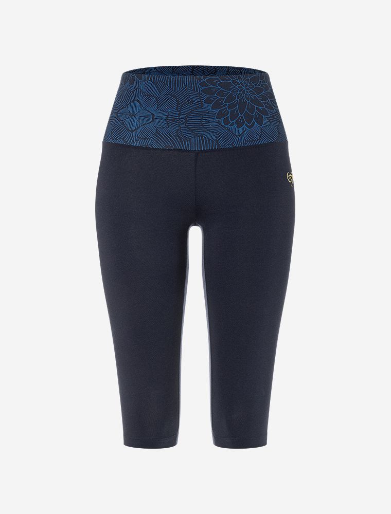 Yoga Leggings Capri Madhya "Madhu" tiefblau