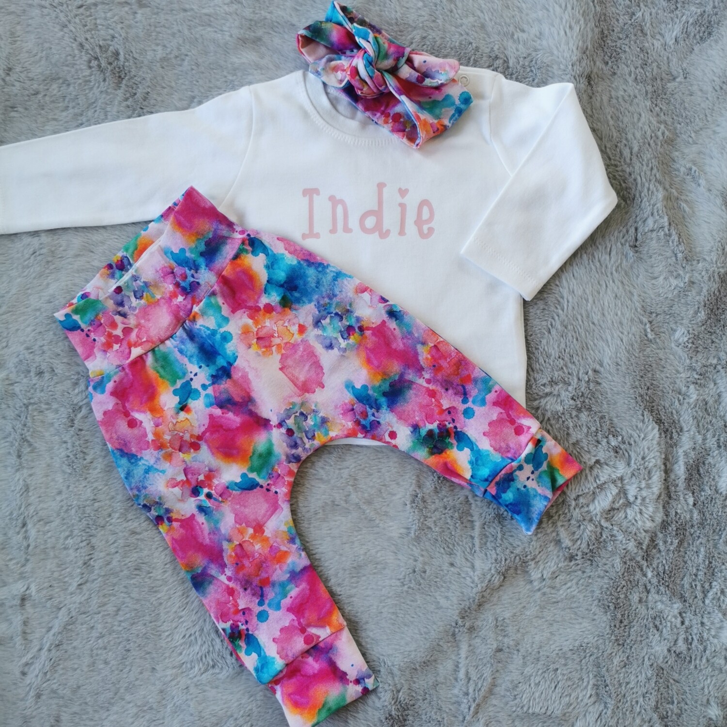 Personalised Handmade Set (3-6 months) - Watercolour 