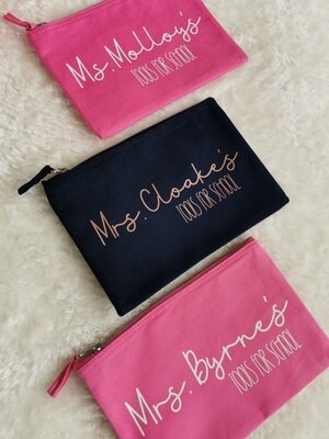 Teacher Gift - Tools for school pouch (Pink) 