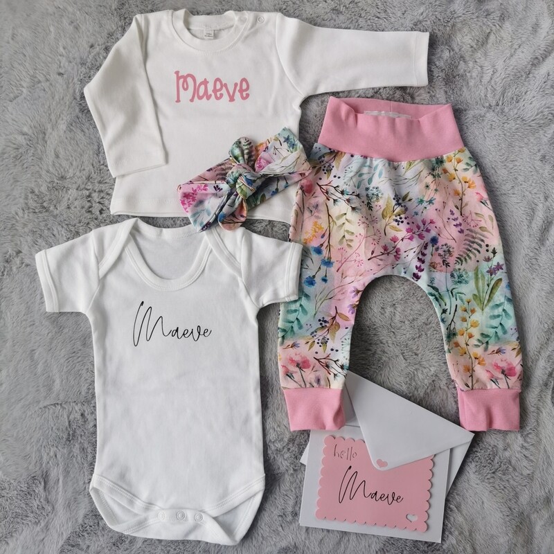 New Baby Gift Box | Personalised Baby Hamper - Pink Floral