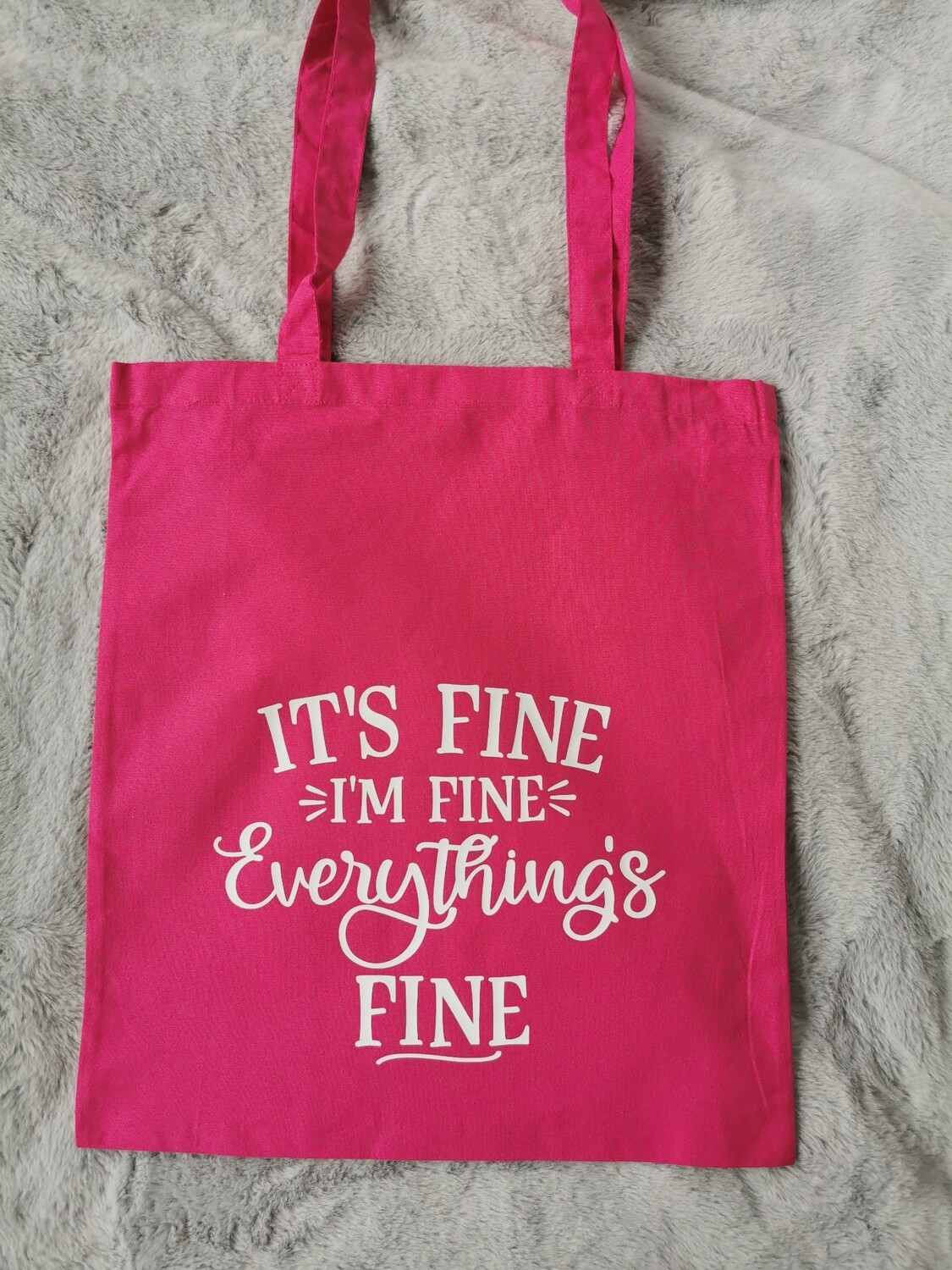 Everything Is Fine Tote Bag(Pink)