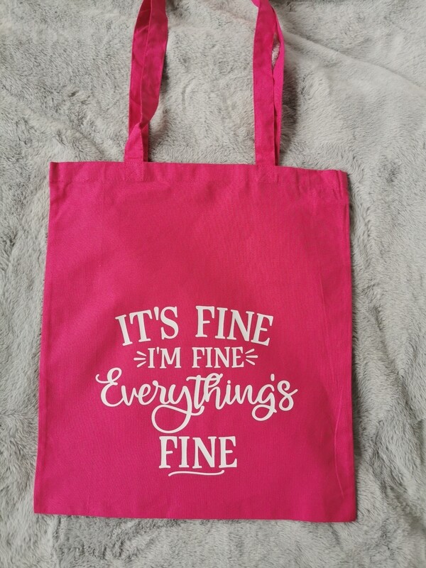 Everything Is Fine Tote Bag(Pink)