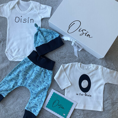 New Baby Gift Box | Personalised Baby Hamper - Blue Skateboard