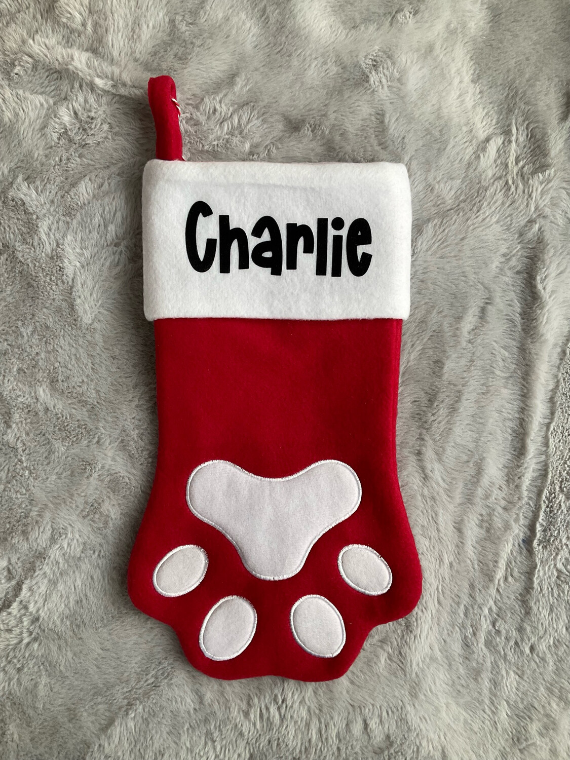 Dog Christmas Stocking - Red