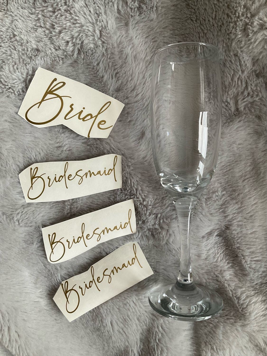 Bride / Bridesmaid Prosecco Glass Label Set