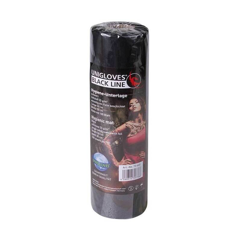Hygiene- Arbeitsplatz Unterlage mit Folie beschichtet Schwarz 100 Blatt je Rolle Hygiene- Arbeitsplatz Unterlage mit Folie beschichtet Schwarz 100 Blatt je Rolle