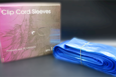 Clip Cord Covers/Sleeves Schläuche Blau, 125 Stück je Packung 80cm Länge 5cm Breite