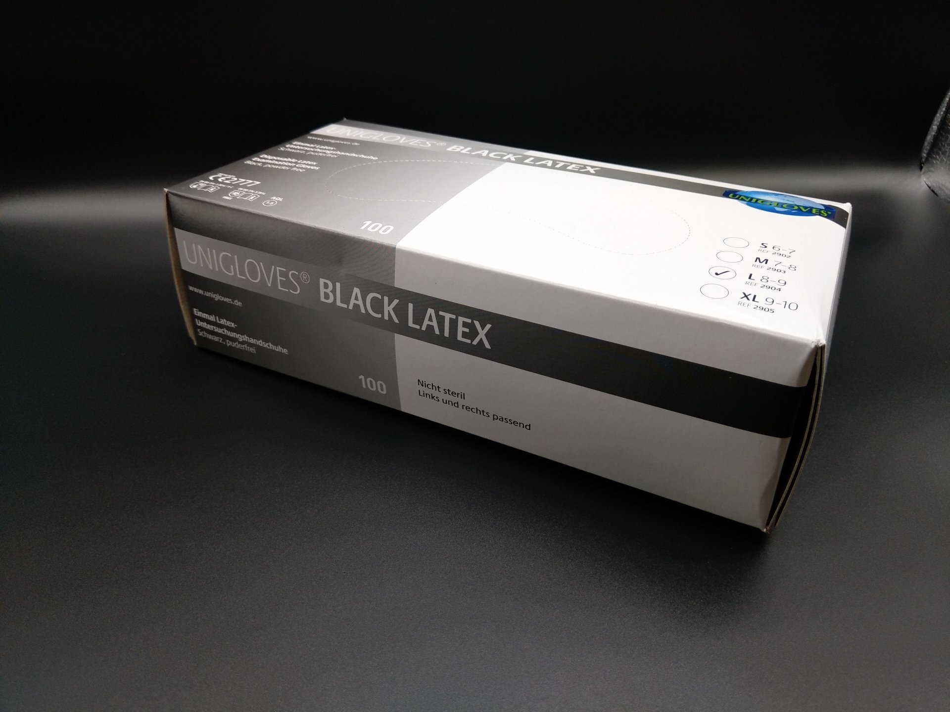 Black Latex Handschuhe Schwarz (100 Stück)