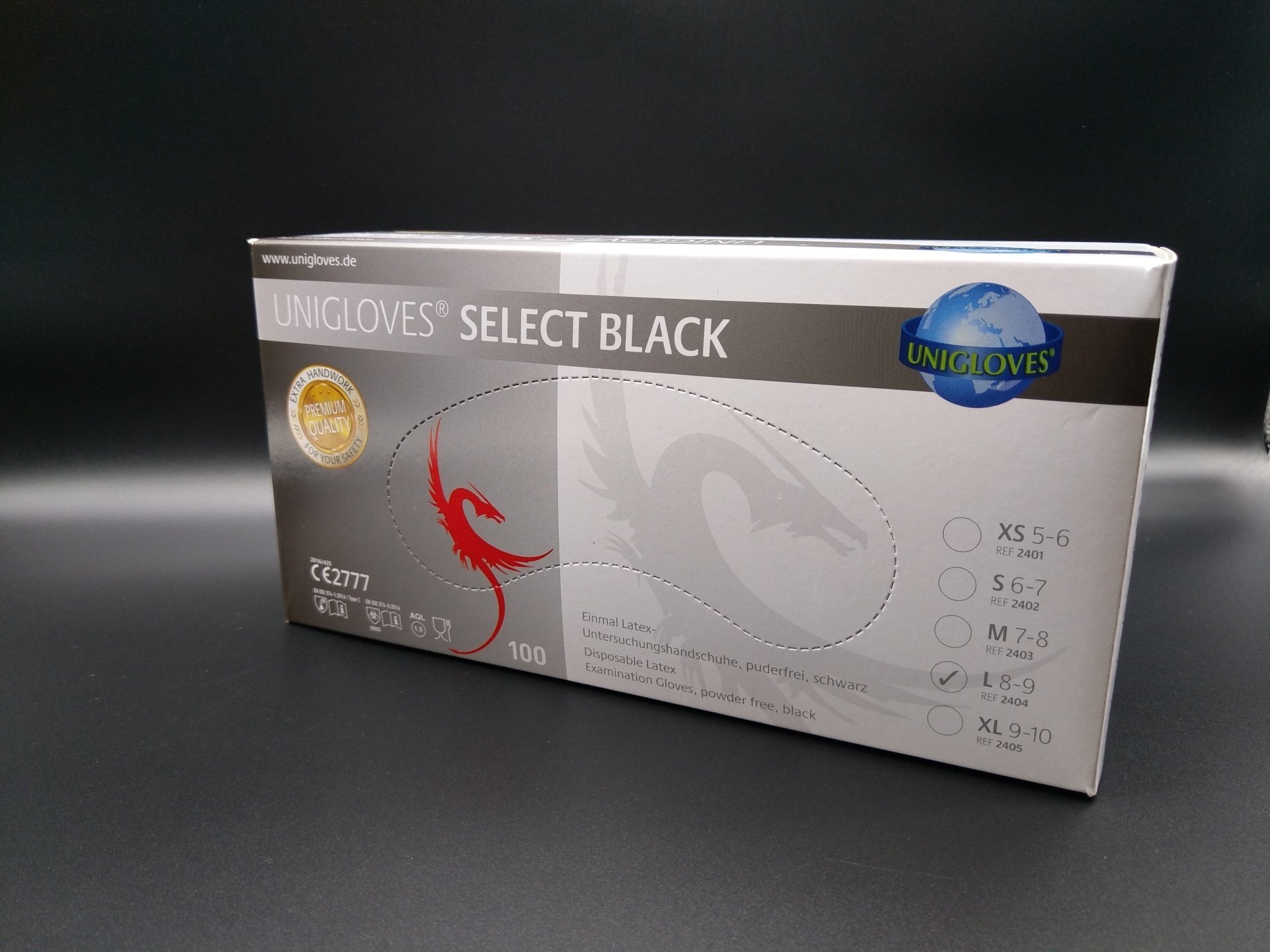 Select Black Latex Handschuhe Schwarz (100 Stück)