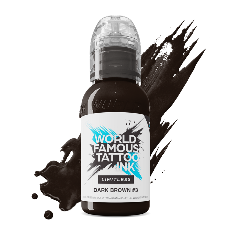 World Famous Limitless Tattoo Ink - Dark Brown 3 30 ml World Famous Limitless Tattoo Ink - Dark Brown 3 30 ml