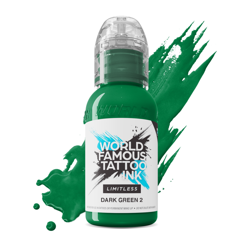 World Famous Limitless Tattoo Ink - Dark Green 2 30 ml World Famous Limitless Tattoo Ink - Dark Green 2 30 ml