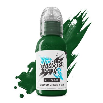 World Famous Limitless Tattoo Ink - Medium Green 1 v2 30 ml
