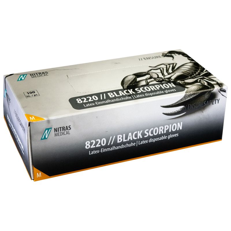 Black Scorpion Latex Handschuhe Schwarz 100 Stück