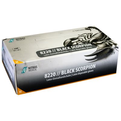 Black Scorpion Latex Handschuhe Schwarz 100 Stück