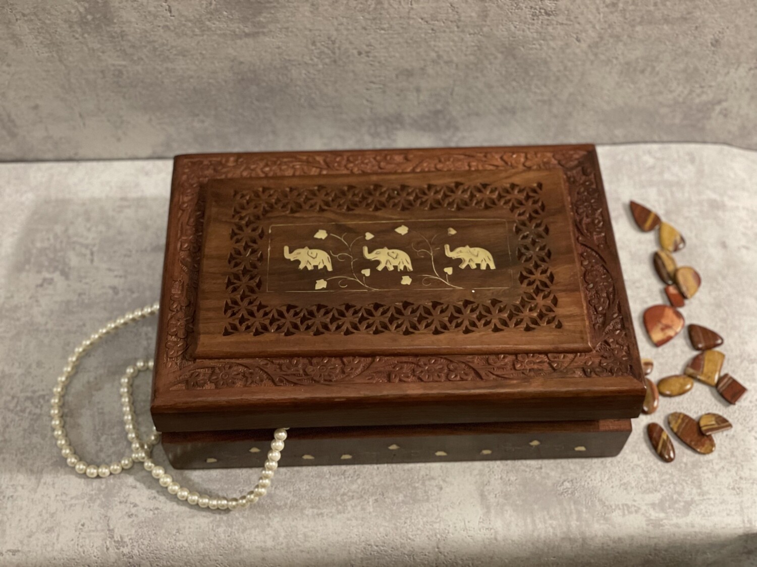 Boîte à Bijoux Éléphant Sculpté